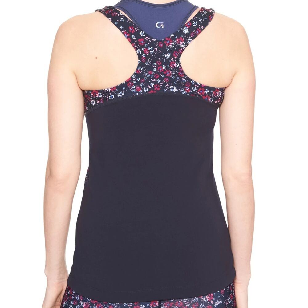 Gap Fit Flower Colorblock Print Racer Tank - Picture 4 of 8